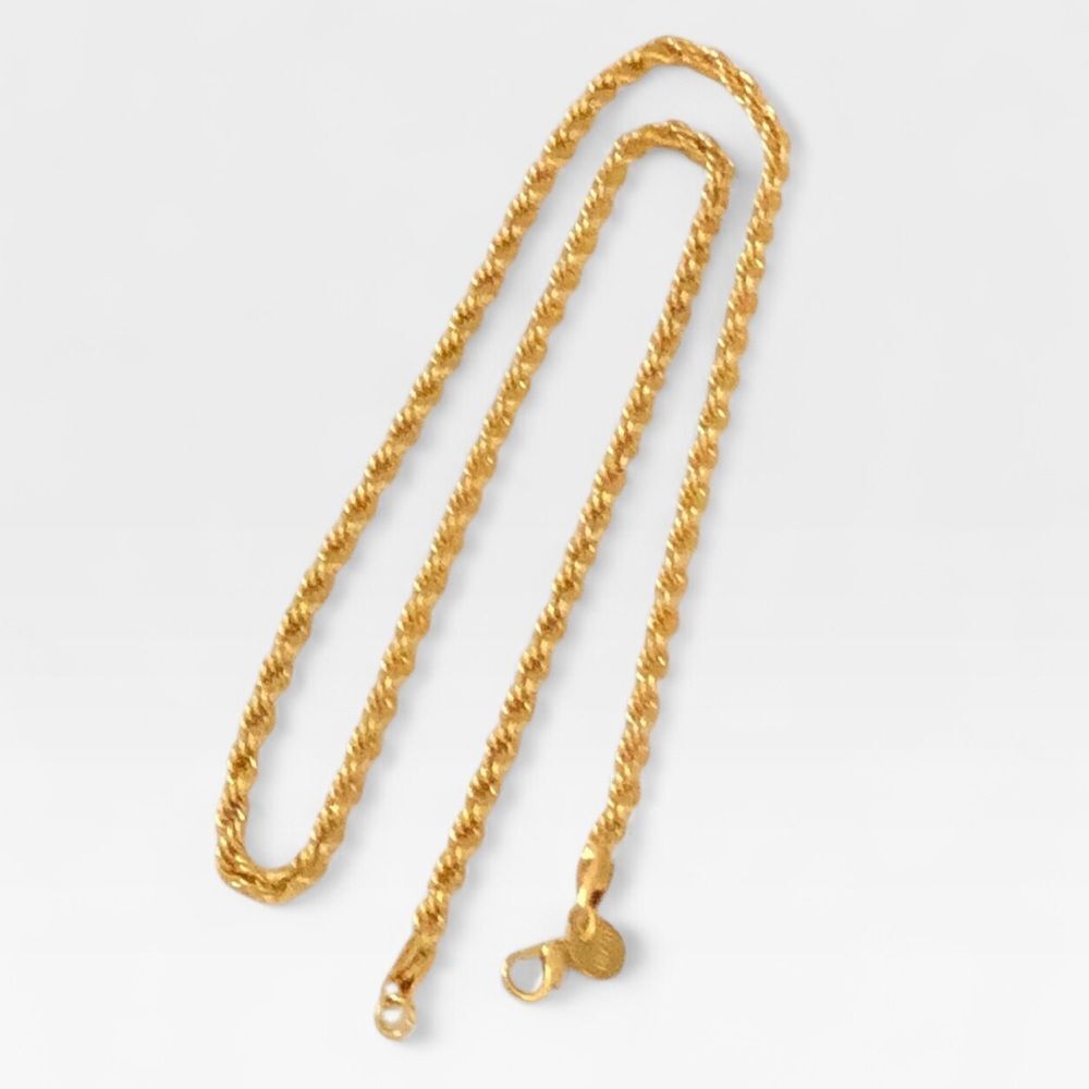 18KT Gold-Filled Rope Chain Necklace 24.5 INCHES
